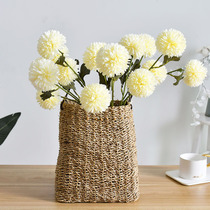 Dandelion simulation flower table tennis Chrysanthemum White Red Orange fake flower Net red bouquet living room decoration wedding flower