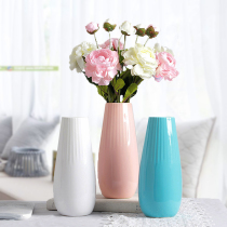 Hipster creative hydroponic ceramic small caliber vase flower Flower living room simple decoration insert dried flower ornaments