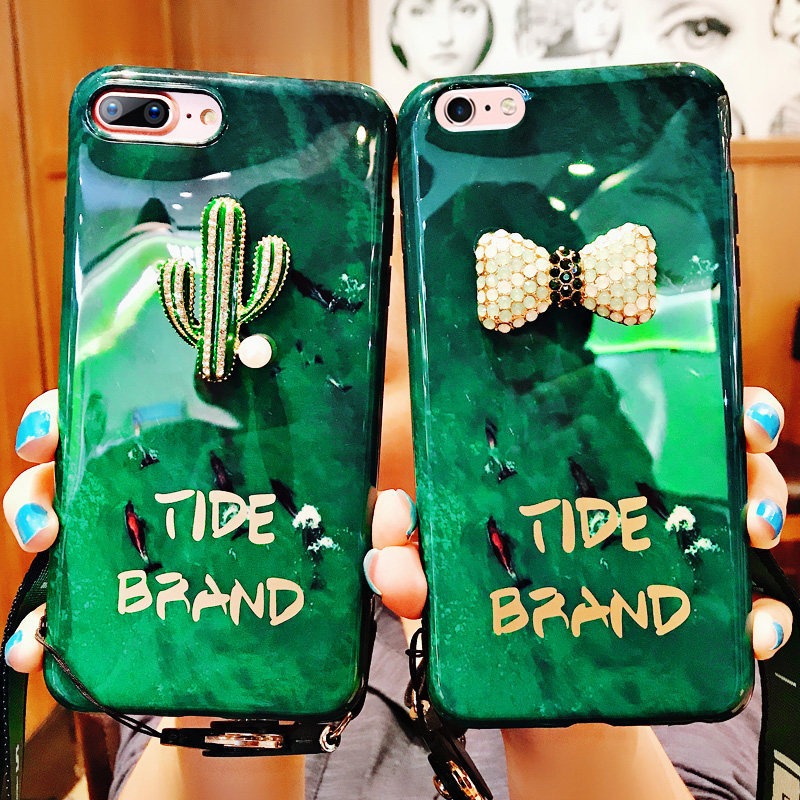 佐爵祖母绿苹果7镶钻手机壳iphone x潮牌6s挂