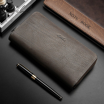 Sachi business genuine leather men's handbag first layer cowhide zipper wallet large capacity id bag