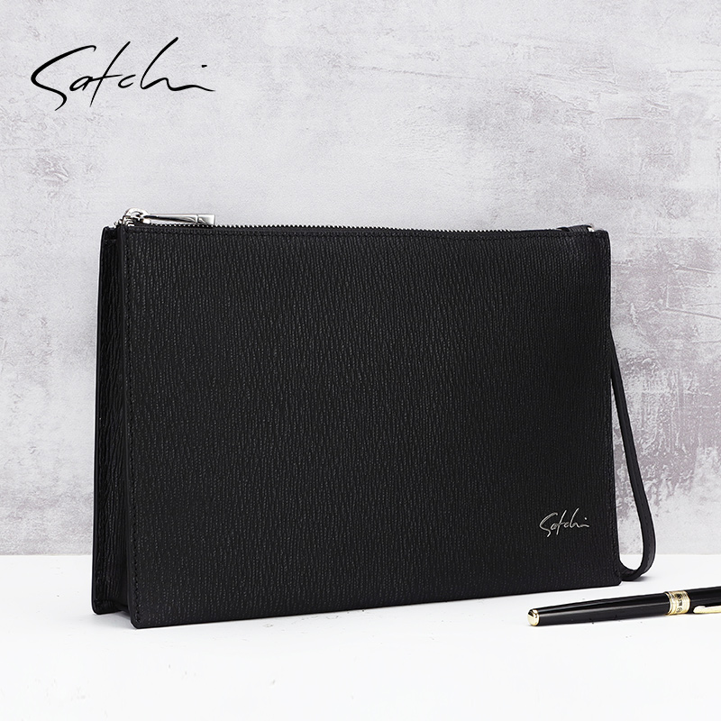 Satchi Chaschi Man Bag Genuine Leather Business Atmosphere Large Capacity Hand Grab Bag of European and American Fashion Head Layer Cow Leather Envelope bag