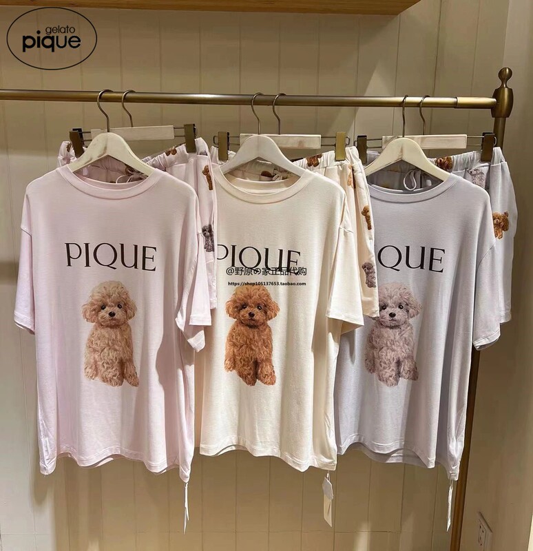 Japanese You Gelato Pique Summer Pajamas Female Cartoon Poodle Teddy Cute Modal Gp Home Clothes