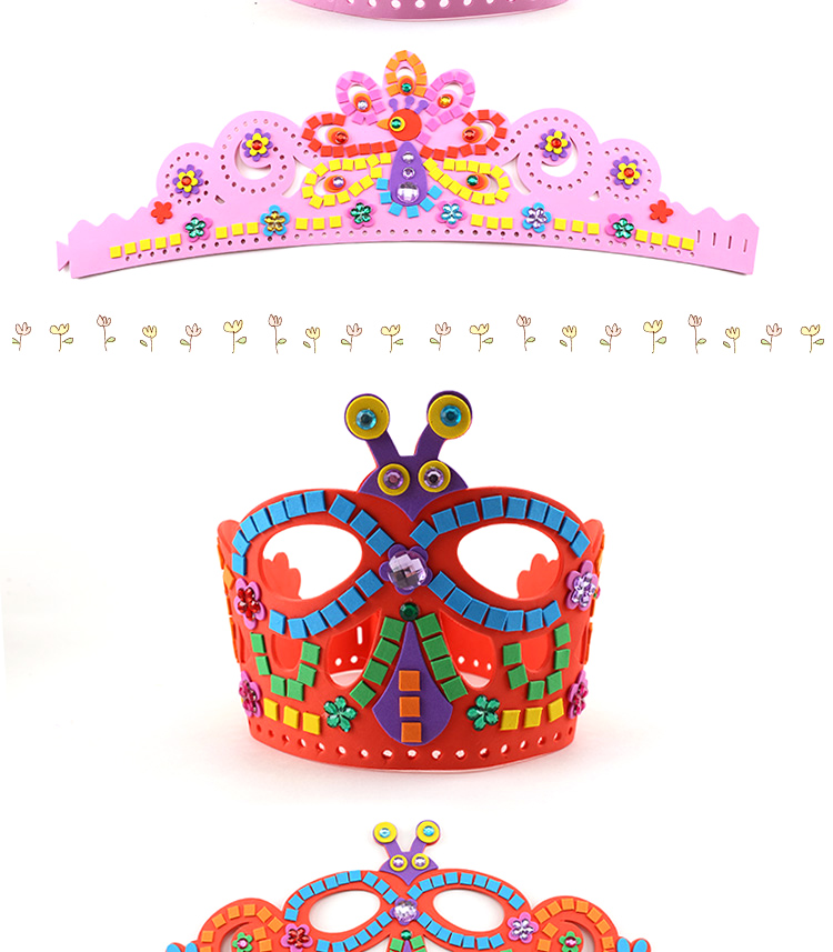Trẻ em tự làm sáng tạo handmade Mũ vương miện eva mũ quà tặng cha mẹ-con năm mới vật liệu dán mẫu giáo đồ chơi mầm non