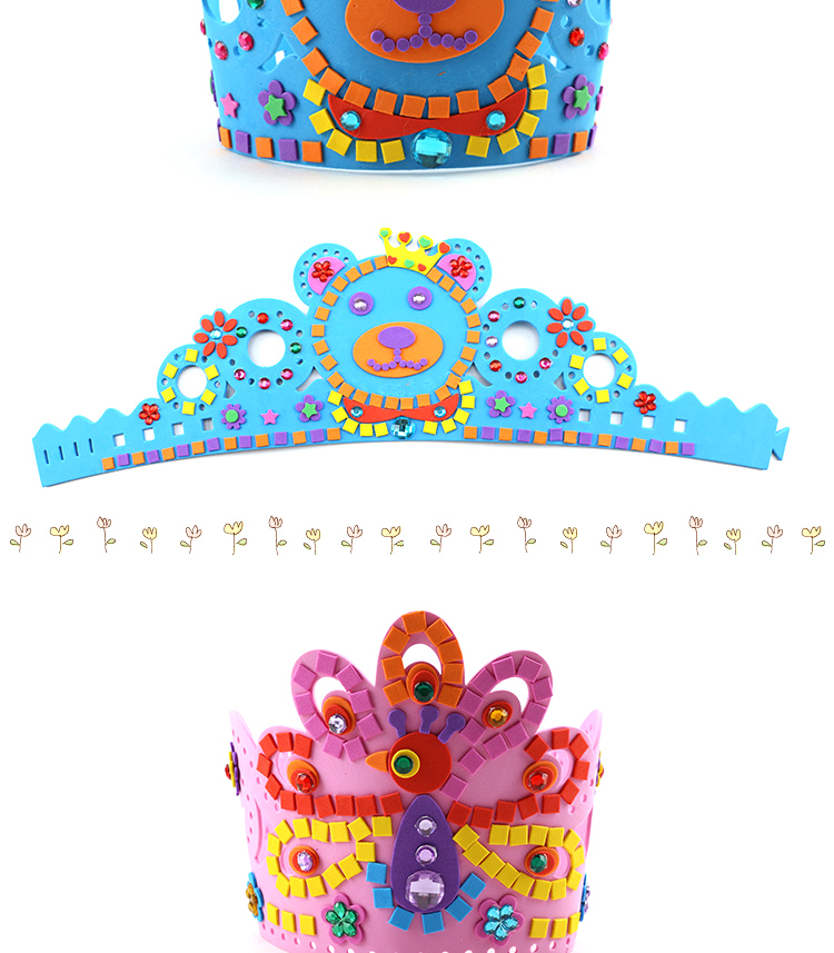 Trẻ em tự làm sáng tạo handmade Mũ vương miện eva mũ quà tặng cha mẹ-con năm mới vật liệu dán mẫu giáo đồ chơi mầm non