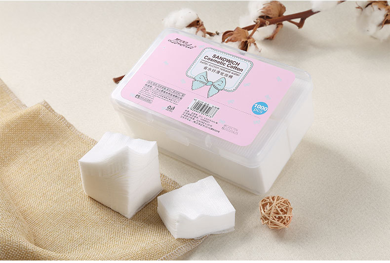 Mỹ Latinh hộp nhựa 1000 miếng bông tẩy trang mỏng hai mặt hiệu ứng trang điểm hydrating công cụ trang điểm nữ - Các công cụ làm đẹp khác kẹp mi the face shop