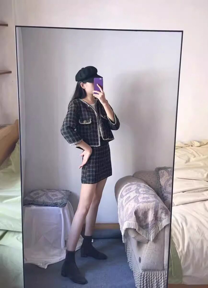 Стрейч ботинки/носки сапоги 香港春秋季厚跟马丁短靴女真皮新方趾高跟裸靴麂皮弹力修身靴