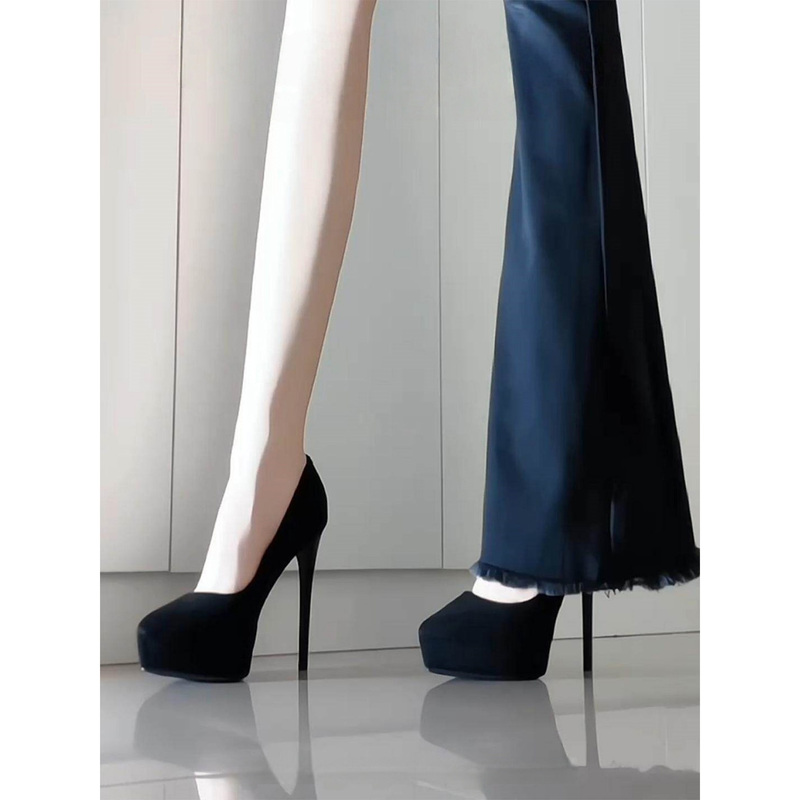 Hong Kong Pointed-Toe Sky-High Platform High-Heeled Shoes for Women, 2026 Spring New Style, Sexy Thin-Heeled Shallow Mouth Commuter Shoes