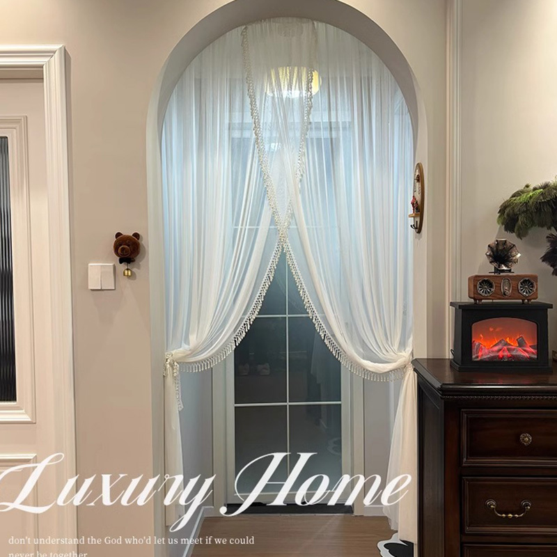 Curtain and Door Curtain 2026 New Model High-End French Romantic Retro Partition Curtain for Summer Bedroom Home Use, No Drilling Required Curtain and Door Curtain 2026 New Model High-End French Romantic Retro Partition Curtain for Summer Bedroom Home Use, No Drilling Required