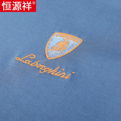 恒源祥 Tide, мужская летняя футболка, хлопковая летняя одежда, короткий рукав, V-образный вырез