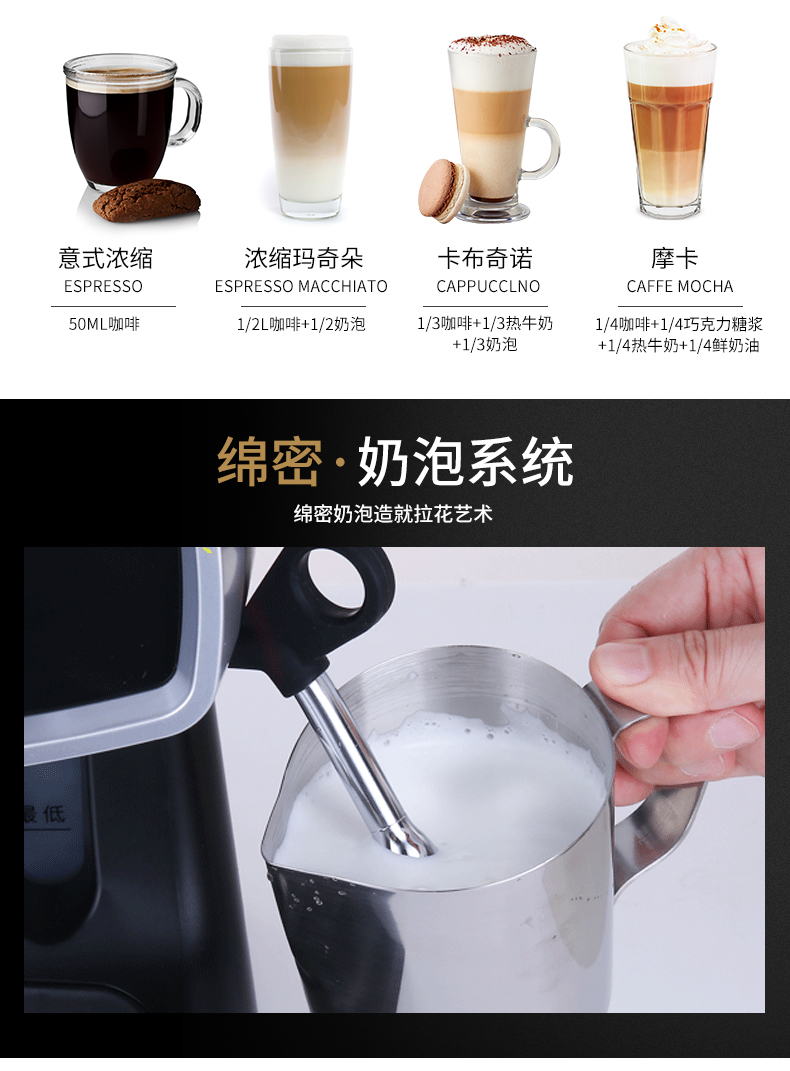 Máy pha cà phê espresso Eupa / Tsann Kuen TSK-1826RB4 và bọt sữa bán tự động thương mại - Máy pha cà phê máy pha cà phê hạt cho gia đình