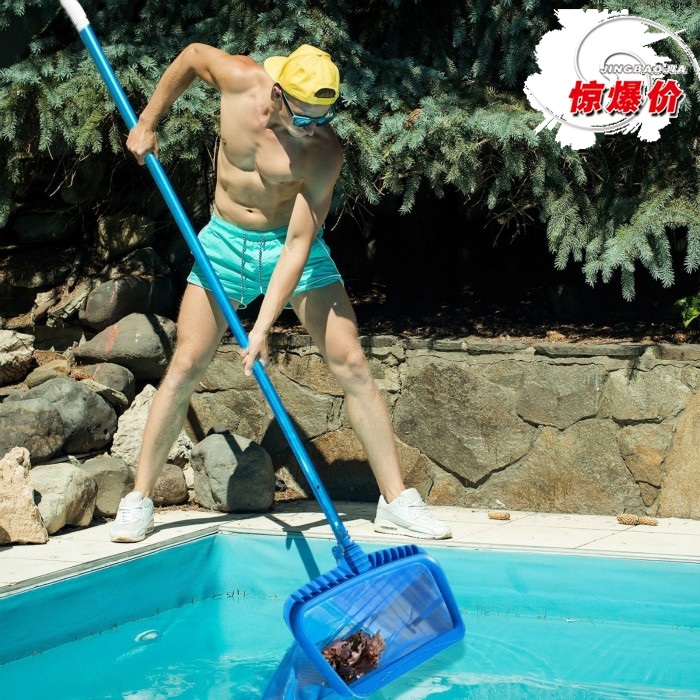 Hot selling fishing net swimming pool outdoor water net pocket telescopic pole lifesaving pole encryption deep net fish pond shallow water net