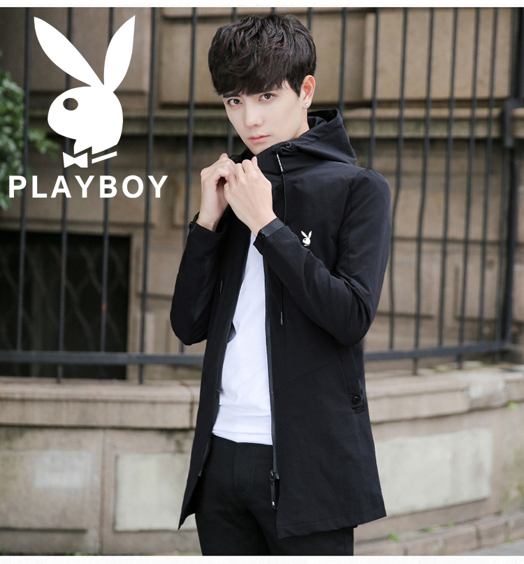 Playboy áo gió dài nam mùa xuân và mùa thu thanh niên sinh viên cá tính Phiên bản Hàn Quốc của xu hướng tự tu trang phục nam áo gió đi phượt