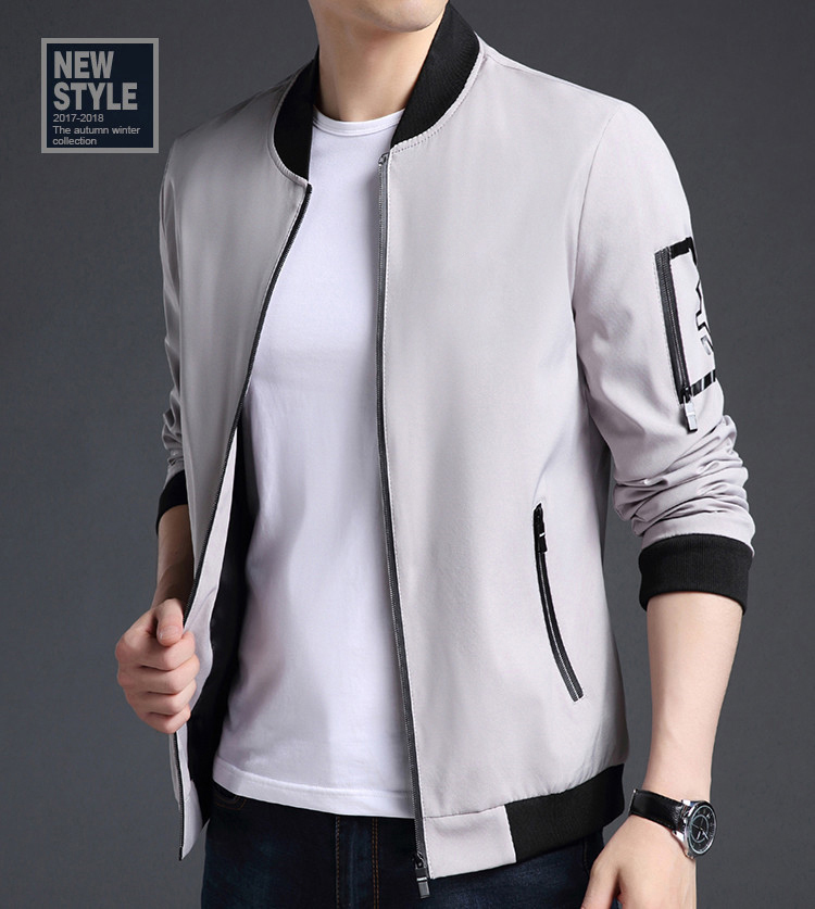 Áo khoác mới 2018 áo khoác mùa thu Hàn Quốc đồng phục bóng chày nam áo khoác nam giản dị Slim cổ áo mỏng bên ngoài áo cardigan nam