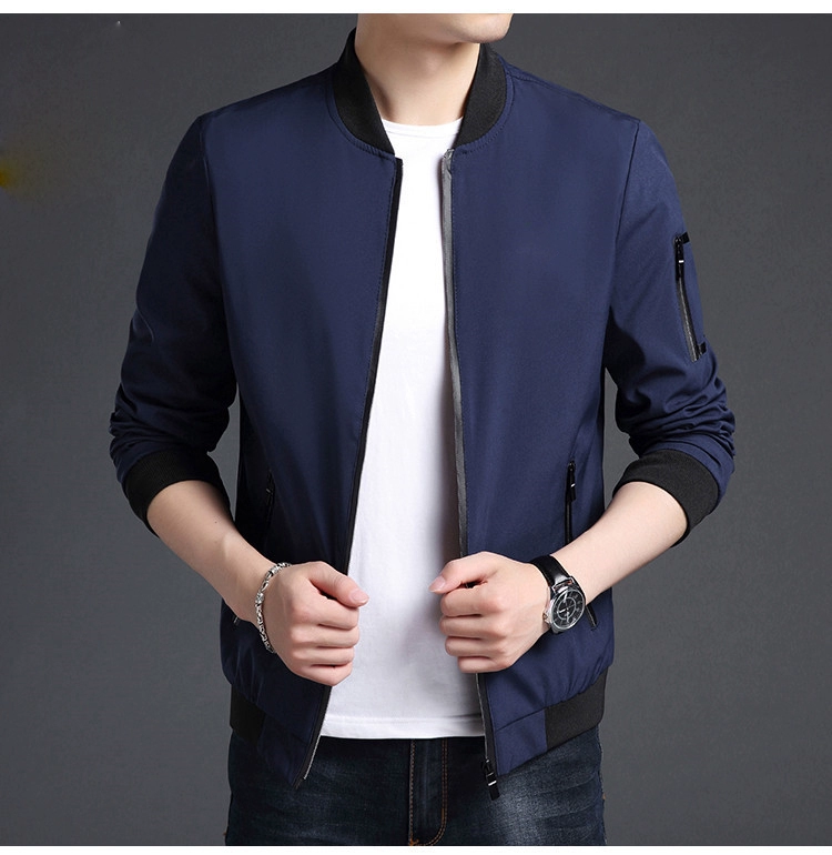 Áo khoác mới 2018 áo khoác mùa thu Hàn Quốc đồng phục bóng chày nam áo khoác nam giản dị Slim cổ áo mỏng bên ngoài