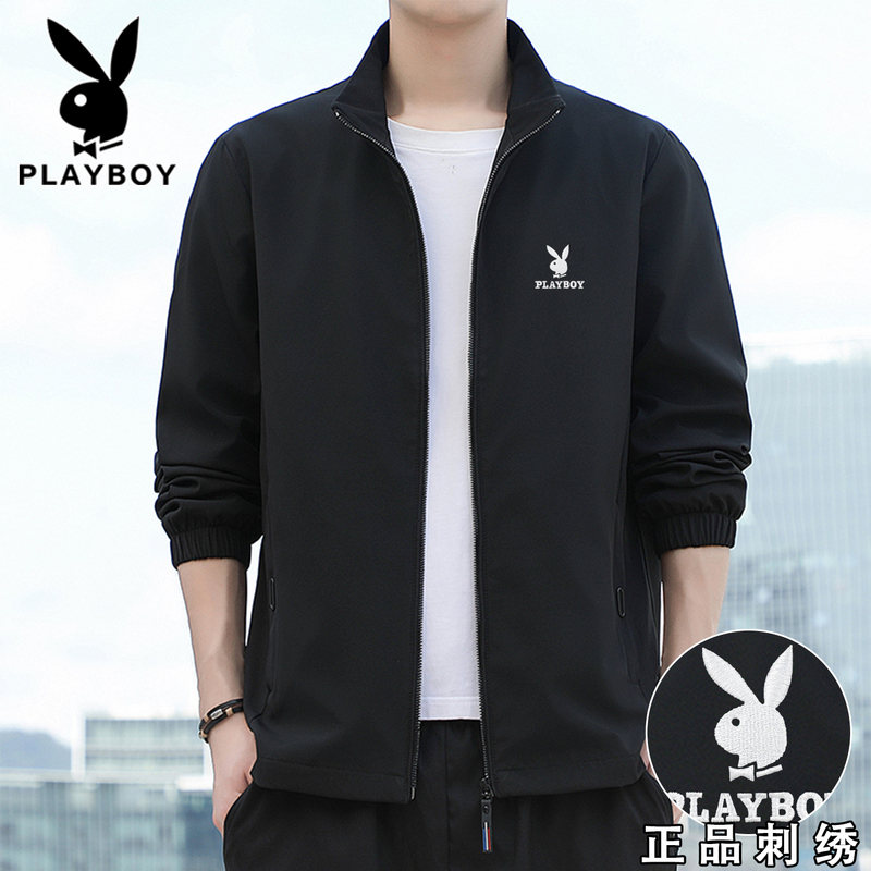 Playboy Jacket Men's 2026 Spring and Autumn New Style Stand Collar Motorcycle Workwear Loose Casual Flight Jacket Playboy Jacket Men's 2026 Spring and Autumn New Style Stand Collar Motorcycle Workwear Loose Casual Flight Jacket