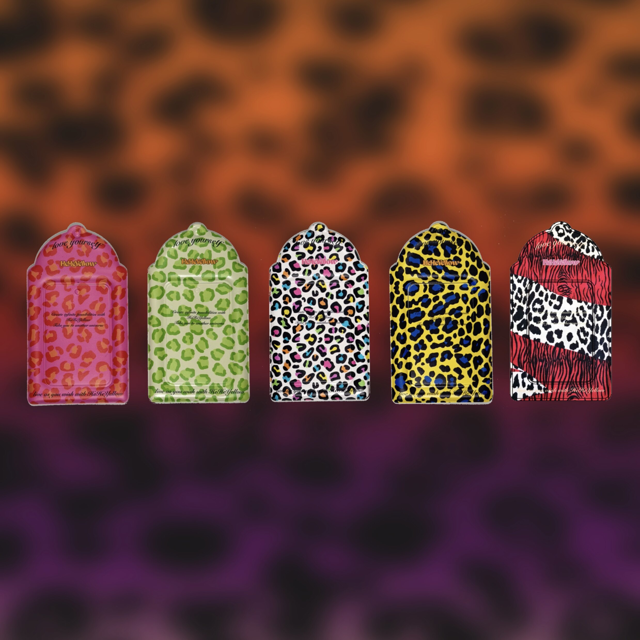HeHeYellow Card Holder | Super Cool Leopard Print | Girly and Creative | Colorful Leopard Print | For Leopard Print Lovers