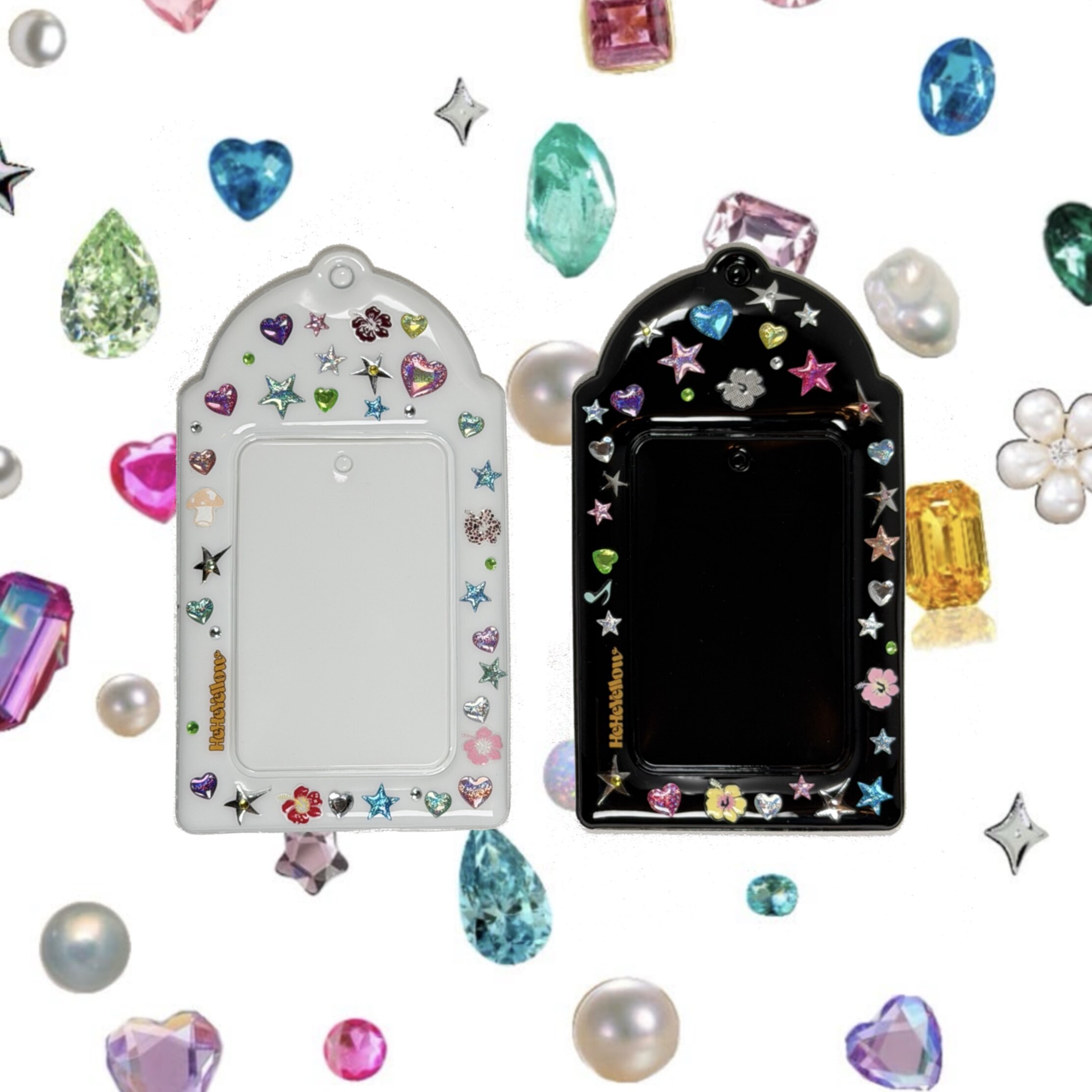 HeHeYellow Card Sleeve | Y2K Millennium Rhinestone Handmade Card Sleeve | Rhinestones Can Be Added to Everything | DIY Card Sleeves