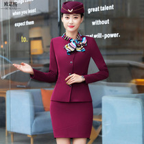 Flight attendant uniform professional suit women autumn and winter fashion mobile beauty salon overalls OL temperament hotel front desk clothing