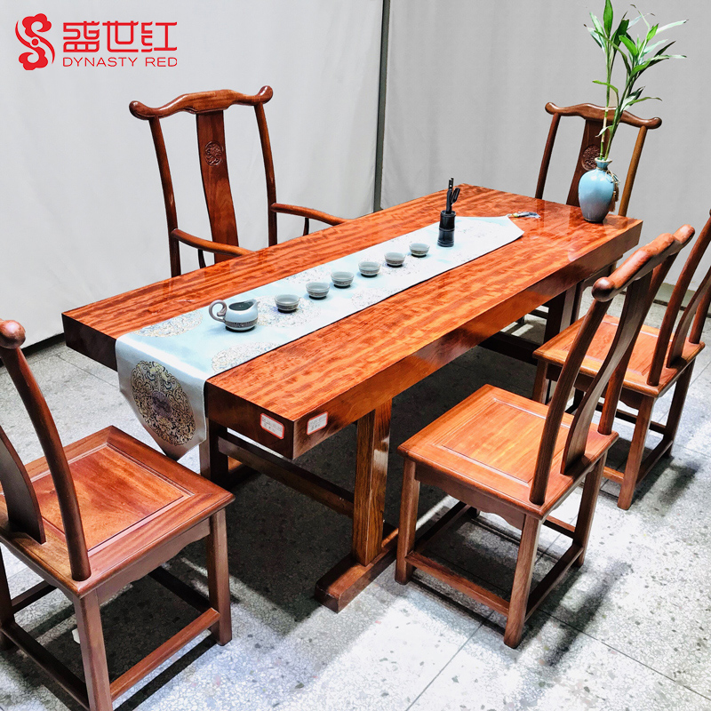 Bahua Solid Wood Large Plate Tea Table And Chairs Composition Okan Office Desk Painting Case Log Tea Plate Tea Table Walnuts Wood Table