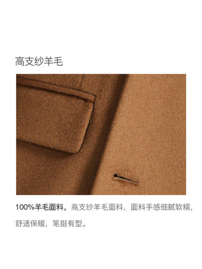 Double-breasted coat for men in autumn and winter new style woolen coat jacket for men medium and long