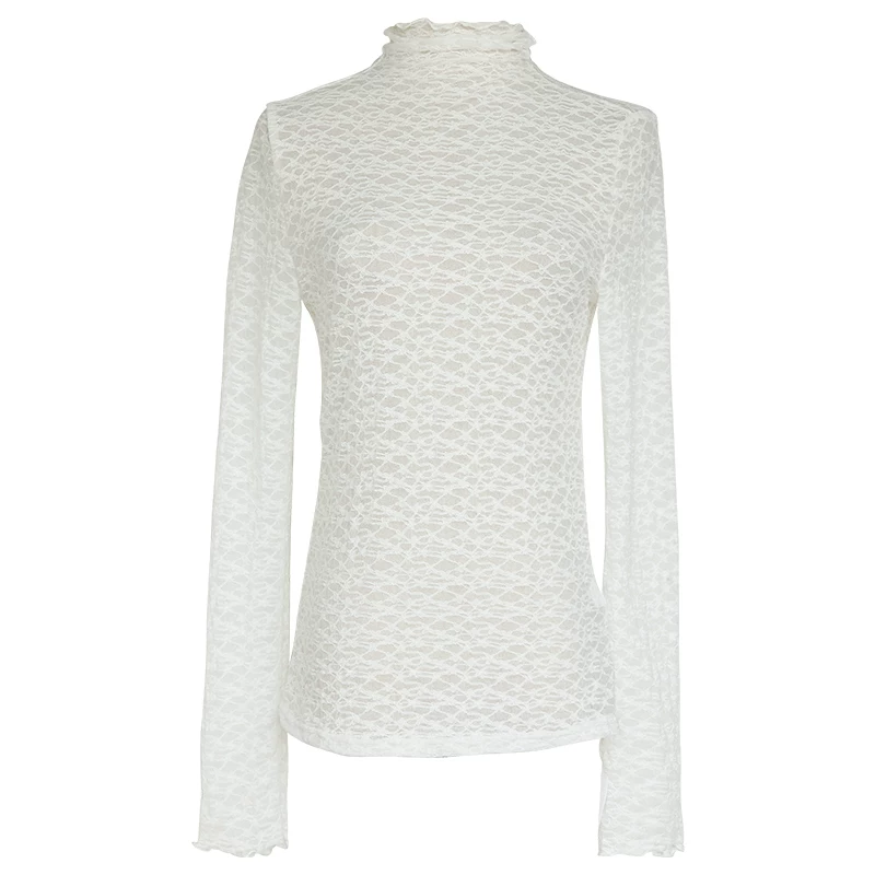 ISISLOVE lace silk body-friendly long-sleeve, high collar, fitted