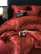 爱之蔓轻奢风数码印花婚庆四件套全棉酒红色结婚被套床单床上用品