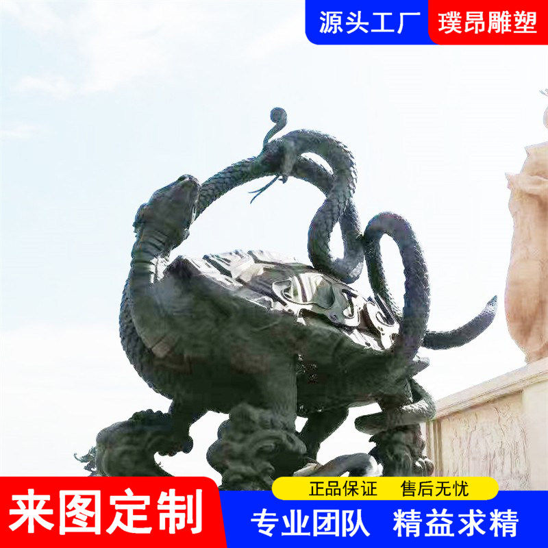 上古四大神兽雕塑纯铜青龙白虎朱雀玄武像户外园林摆件铜像新中式庭院