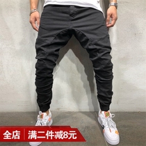 Muscle overalls casual autumn loose feet small feet shut up fitness pants training sweatpants male brothers