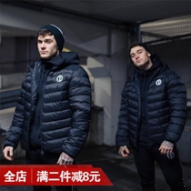 Muscle fitness brother sports cotton coat mens running hooded leisure jacket slim-fit short warm quilted jacket winter tide