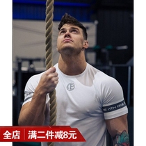 Muscle New Sport Short Sleeve Mens Roll Iron Running Thin style Breathable Blouse Training Round Collar T-shirt Brothers Fitness Suit