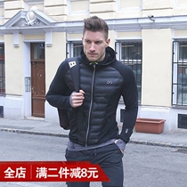 Muscle fitness brother hooded cotton coat mens short thick quilted jacket slim winter cotton suit morning running sports jacket