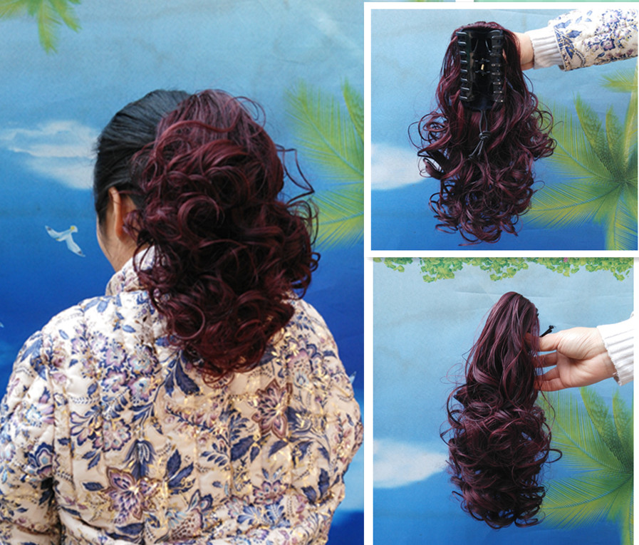 Fake ponytail natural volume perm wig ponytail short curly ponytail clip curly ponytail hair extension