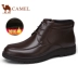 Bán Giày dép nam Camel Mùa đông Da nam Kinh doanh Giày cao cổ Giày cao gót Booties Giày đế dày đế Anh - Giày ống giầy công sở Giày ống