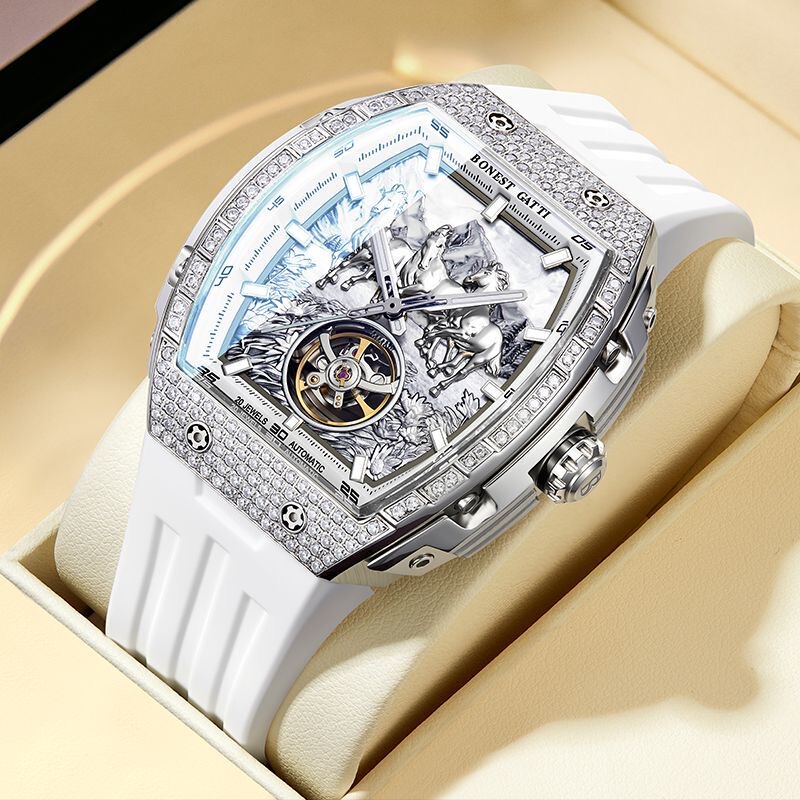 2026 New Bugatti Year of the Horse Limited Edition Watch for Men, New Year's Gift, Fully Diamond-Encrusted Mechanical Watch, Fashionable Gift 2026 New Bugatti Year of the Horse Limited Edition Watch for Men, New Year's Gift, Fully Diamond-Encrusted Mechanical Watch, Fashionable Gift