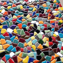 Ceramic mosaic special-shaped small fragments irregular colorful electroplating illusion puzzle background wall tiles free stone color