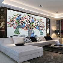 No. 18 mosaic cut painting auspicious tree entrance living room aisle crystal mosaic tile glass project