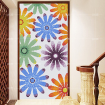 No. 18 custom color porch sunflower crystal glass mosaic puzzle parquet background wall sticker living room