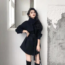 Autumn and winter 2021 New Net red temperament thin age retro style woolen dress large size womens tide