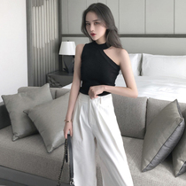 Spring Net red two-piece foreign style wide leg pants jacket set 2021 new fashion high cold Imperial sister style womens