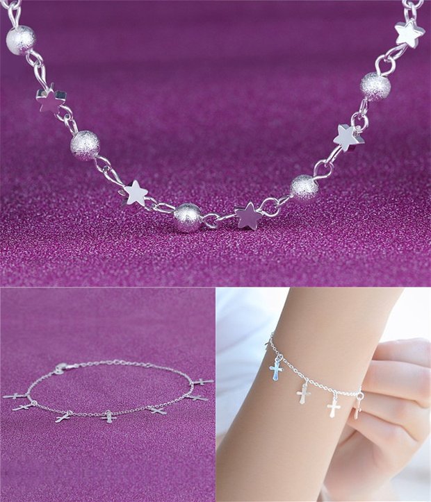 Chuông hạt chuyển động 铛 Vòng tay bạc 925 sterling nữ phiên bản Hàn Quốc của cô sinh viên giản dị Sen Sở hữu đôi bạn gái tươi tắn ngọt ngào vòng gỗ trầm hương