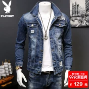 Playboy Mùa Xuân và Mùa Thu Nam Denim Jacket Hàn Quốc Áo Giản Dị Xu Hướng Sinh Viên Áo Slim Thanh Niên Quần Áo