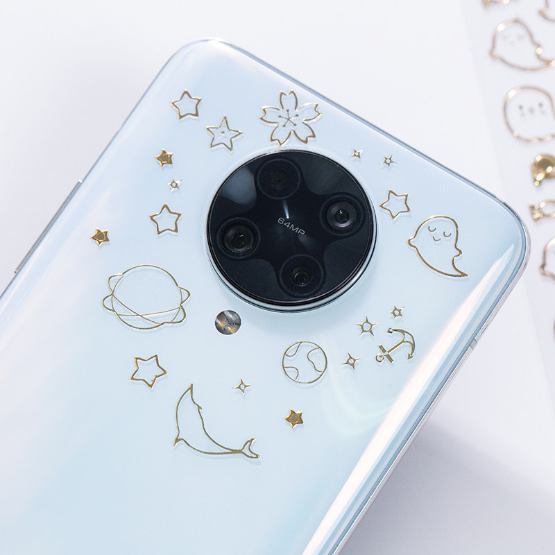 Korean card scalding gold hot silver waterproof sticker chasing starry small card handbill mobile phone photo album Diy photo decoration