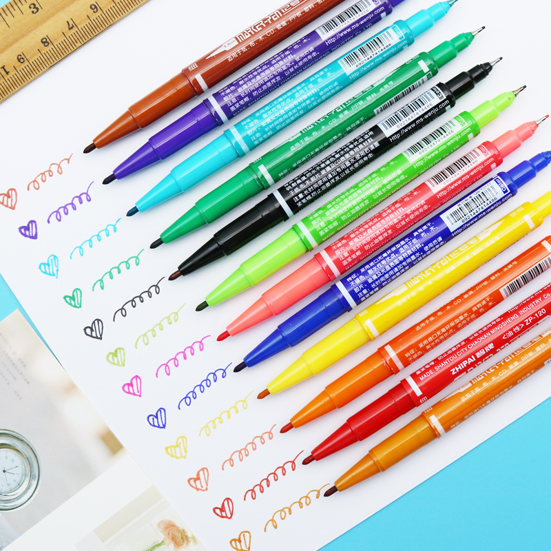 Oily waterproof quick-drying can not wipe off the double-headed marker Polaroid photo paper special disc marker hook line pen