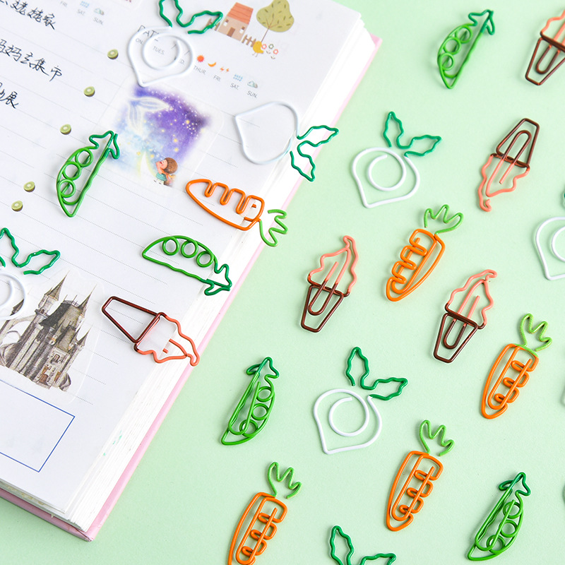 South Korea ins girl heart carrot styling paper clip paper clip metal post-it clip book clip