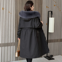 Parker clothing coat womens mid-length 2020 winter new hooded removable otter rabbit fur liner fur coat tide