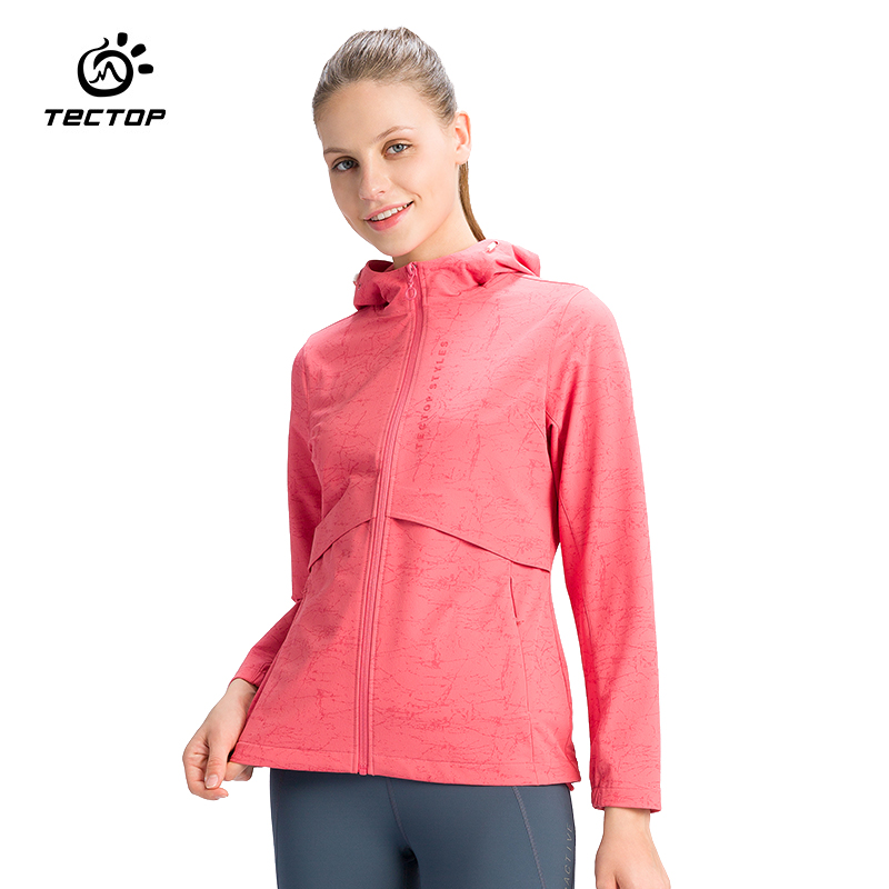 tectop exploration of outdoor elastic jacket new windproof male sun protection soft shell clothes windjersey woman printed camouflate big size