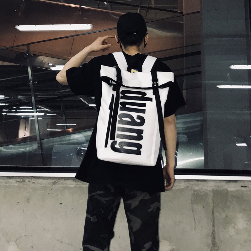 New Tide Hip Hop Scroll Both Shoulder Bag Men and Women Leisure Han Edition In Super Fire Luggage Student Bag