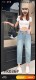 Authentic Yk036 Model from the Yayimi Store, Plus-Size, Fashionable, Casual, Loose-Fitting, Slimming, Stretchy Jeans