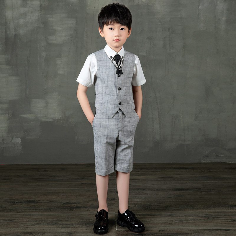 Children Suits Suit Summer Boy Little West Suit Handsome Boy's Birthday Flower Boy Gown Model Walking Show Piano Performance