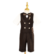 Childrens suit summer boy vest suit host dress boy birthday flower girl piano performance suit